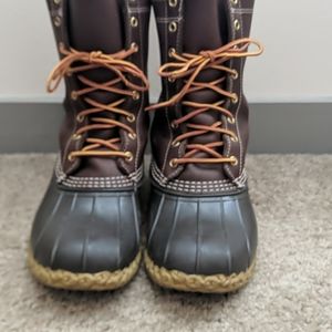 LL bean bean boots 8" unlined 8 W